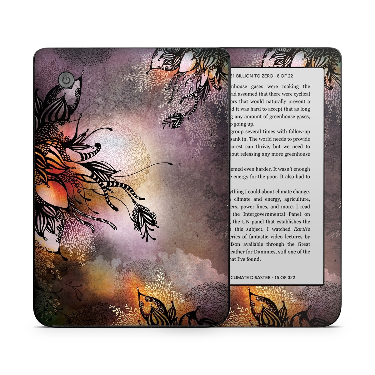 Kobo Clara 2E Skin design of Illustration, Graphic design, Cg artwork, Art, Fictional character, Graphics, Visual arts, Darkness, with black, gray, red, green, purple colors