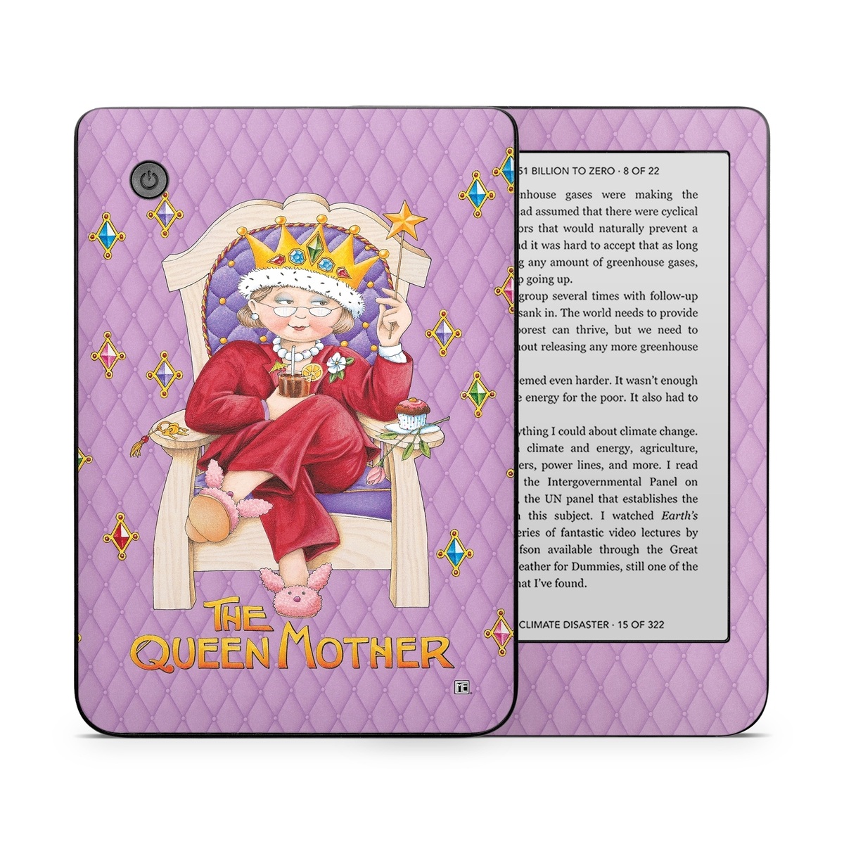 Kobo Clara 2E Skin design of Illustration, Art, Blessing, with gray, red, green, pink, purple, orange colors