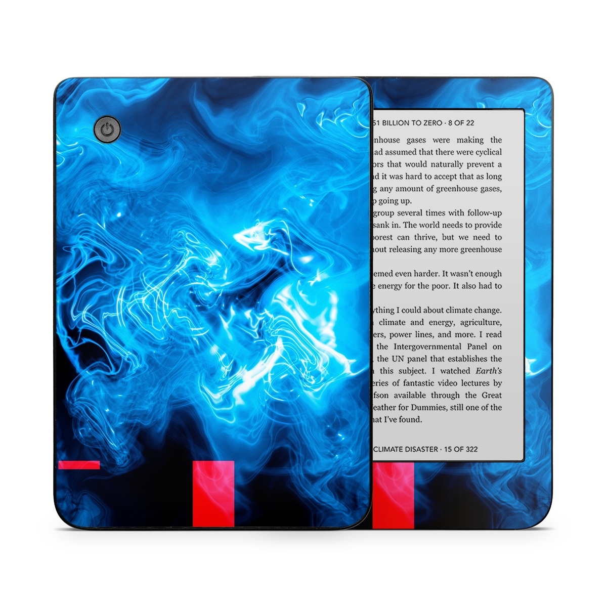 Kobo Clara 2E Skin design of Blue, Water, Electric blue, Organism, Pattern, Smoke, Liquid, Art, with blue, black, purple colors