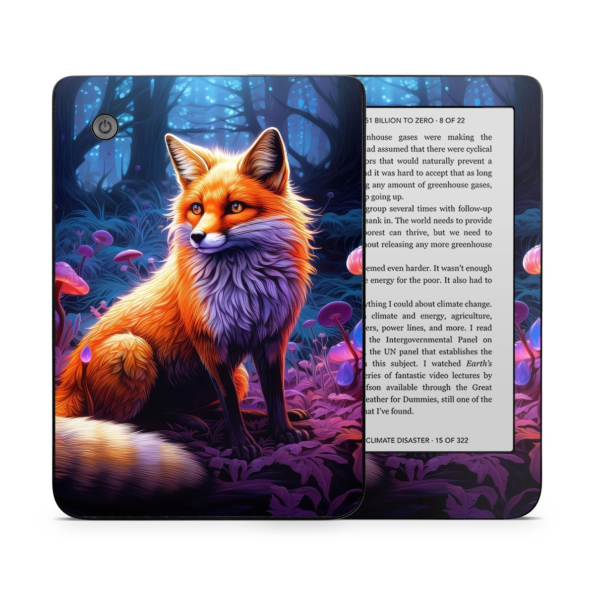 Kobo Clara 2E Skin design of Plant, Light, Carnivore, Orange, Organism, Tree, Pink, Natural landscape, Fawn, Whiskers, with red, orange, white, black, purple, gray, green colors