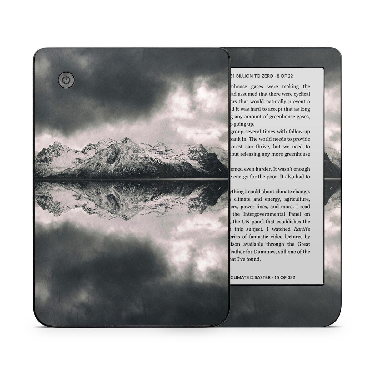 Kobo Clara 2E Skin design of Sky, Cloud, Nature, Reflection, Water, Atmospheric phenomenon, Daytime, Black-and-white, Atmosphere, Calm, with white, black, gray colors