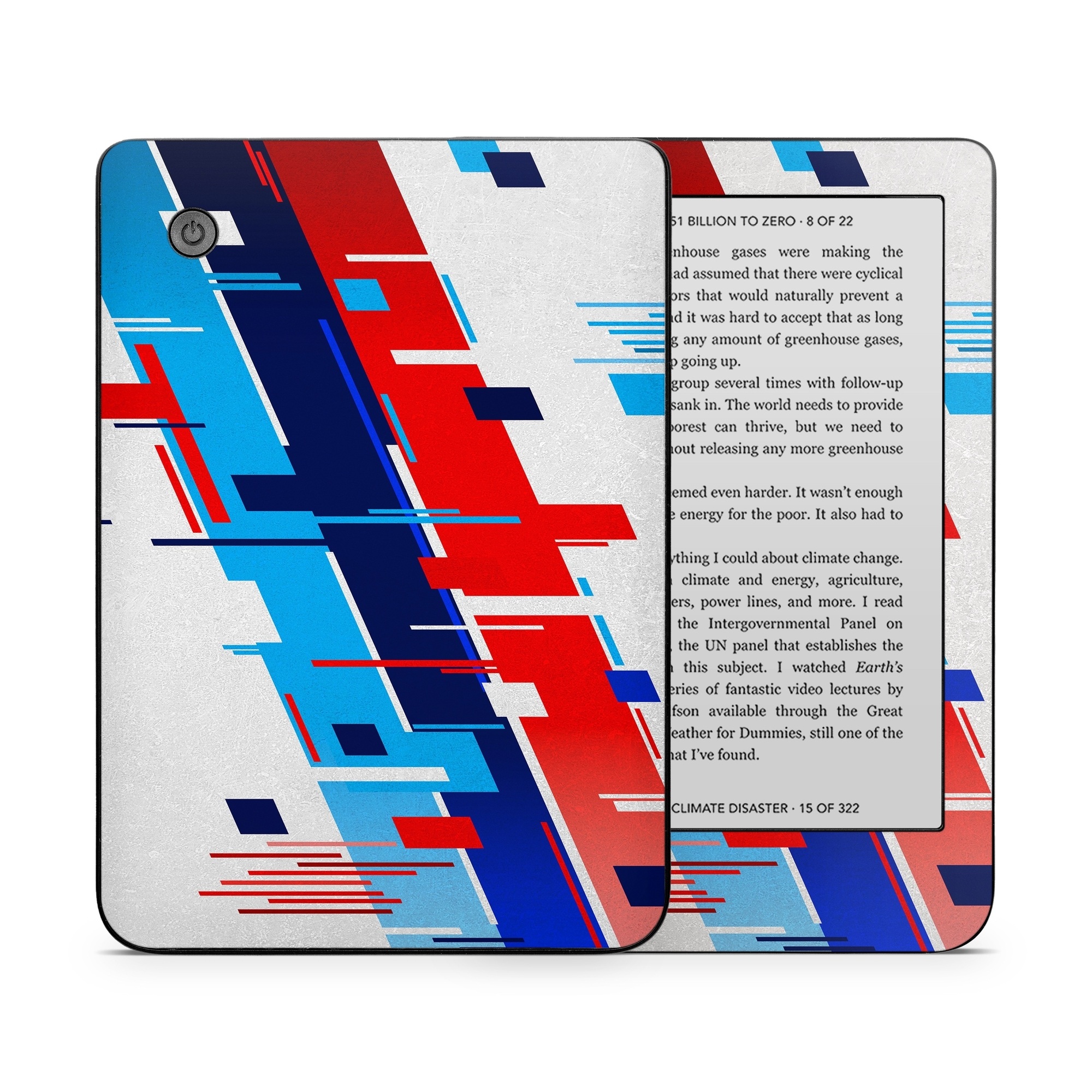 Kobo Clara 2E Skin design of Azure, Font, Material property, Parallel, Electric blue, Slope, Graphics, Carmine, Brand, Rectangle, with gray, blue, black, red, purple colors