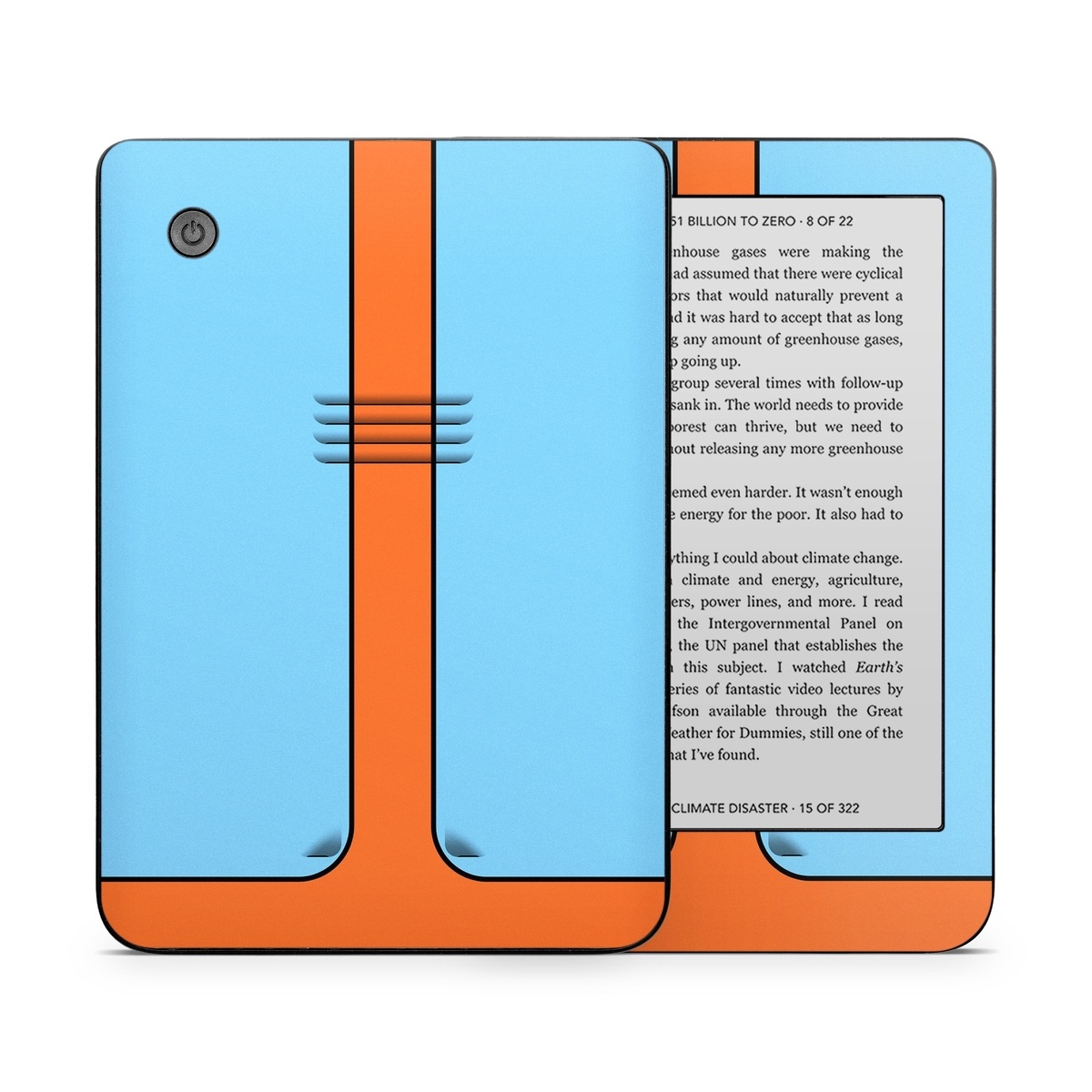 Kobo Clara 2E Skin design of Line, with blue, orange, black colors