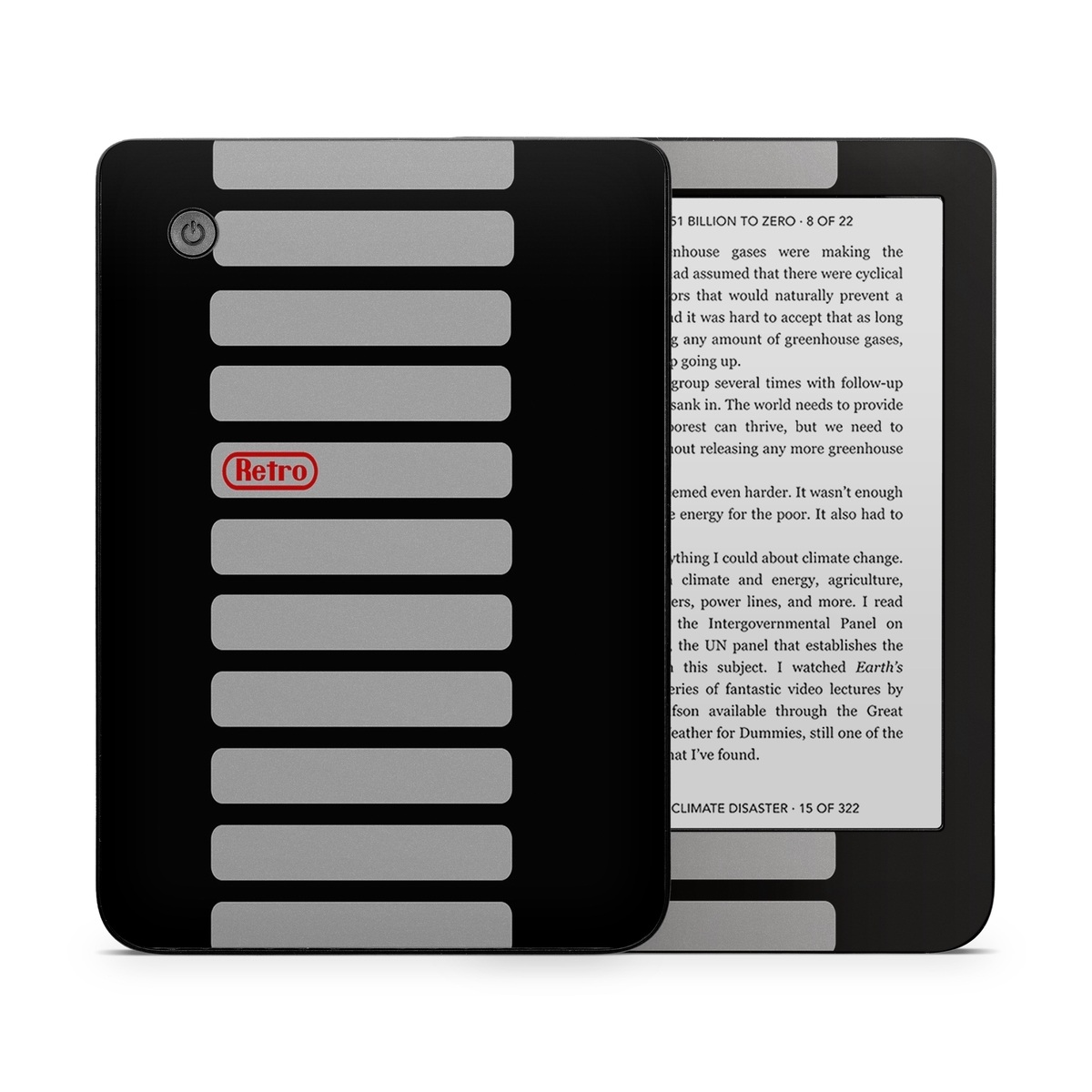 Kobo Clara 2E Skin design of Text, Black, Font, Logo, Line, Design, Material property, Pattern, Brand, Technology, with black, gray, red colors