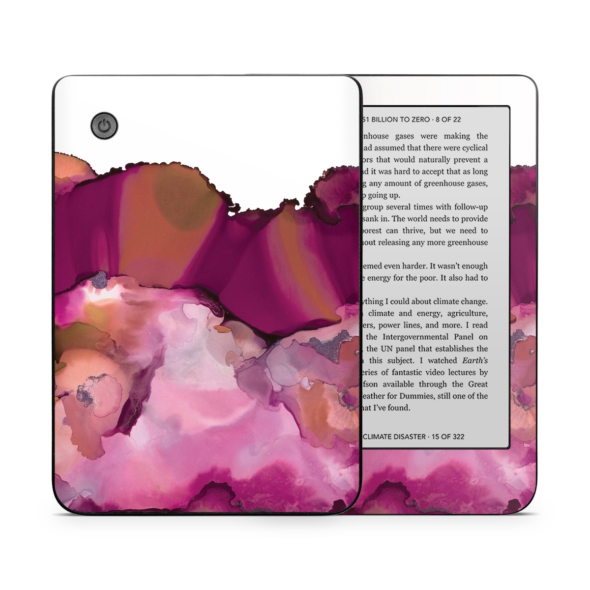 Kobo Clara 2E Skin design of Purple, Pink, Watercolor paint, Magenta, Illustration, Art, with white, red, pink, white colors