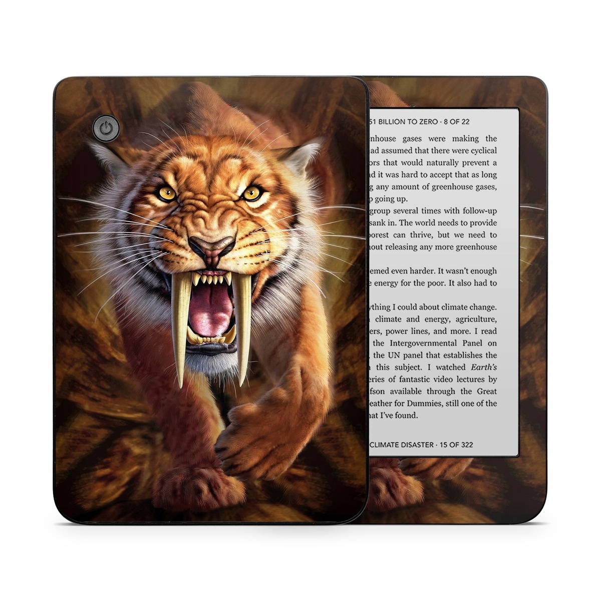 Kobo Clara 2E Skin design of Roar, Felidae, Facial expression, Wildlife, Whiskers, Bengal tiger, Carnivore, Snout, Big cats, Fang, with black, orange, yellow, white colors