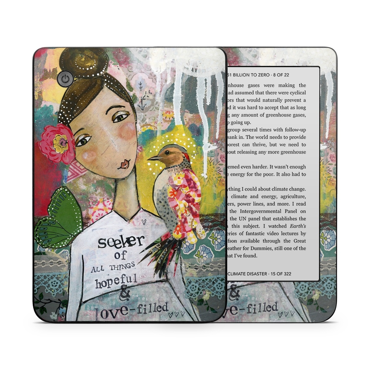 Kobo Clara 2E Skin design of Art, Painting, Illustration, Visual arts, Watercolor paint, Acrylic paint, Flower, Plant, Paint, Modern art, with white, green, pink, red, yellow colors