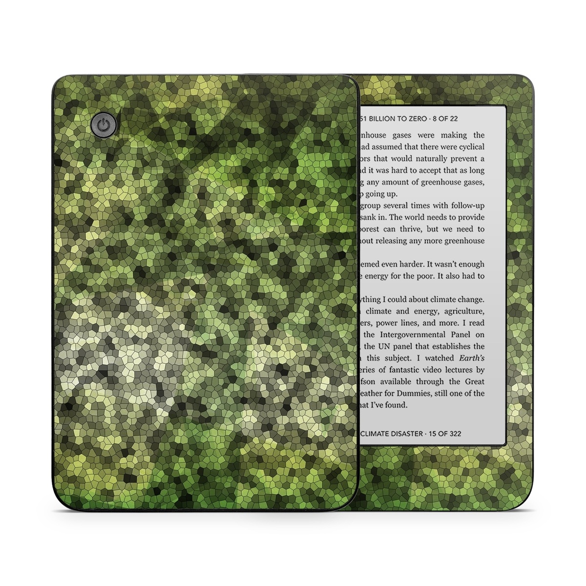 Kobo Clara 2E Skin design of Green, Grass, Leaf, Plant, Pattern, Groundcover, with black, white, green, gray colors