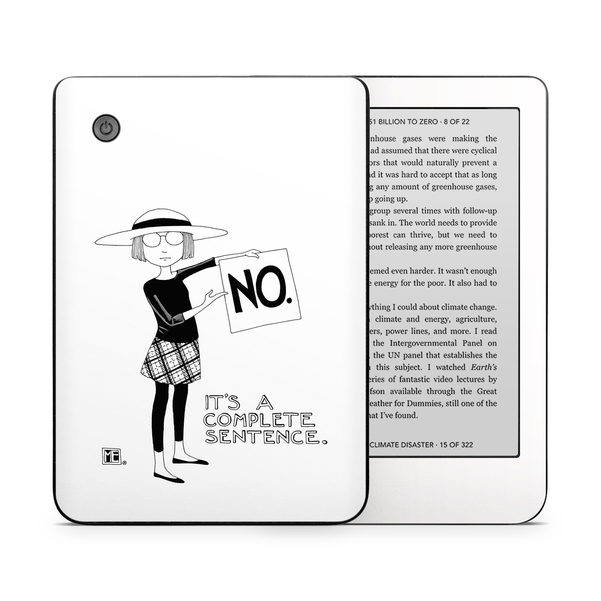 Kobo Clara 2E Skin design of Cartoon, Illustration, Design, Font, Black-and-white, Pattern, Style, with white, black colors