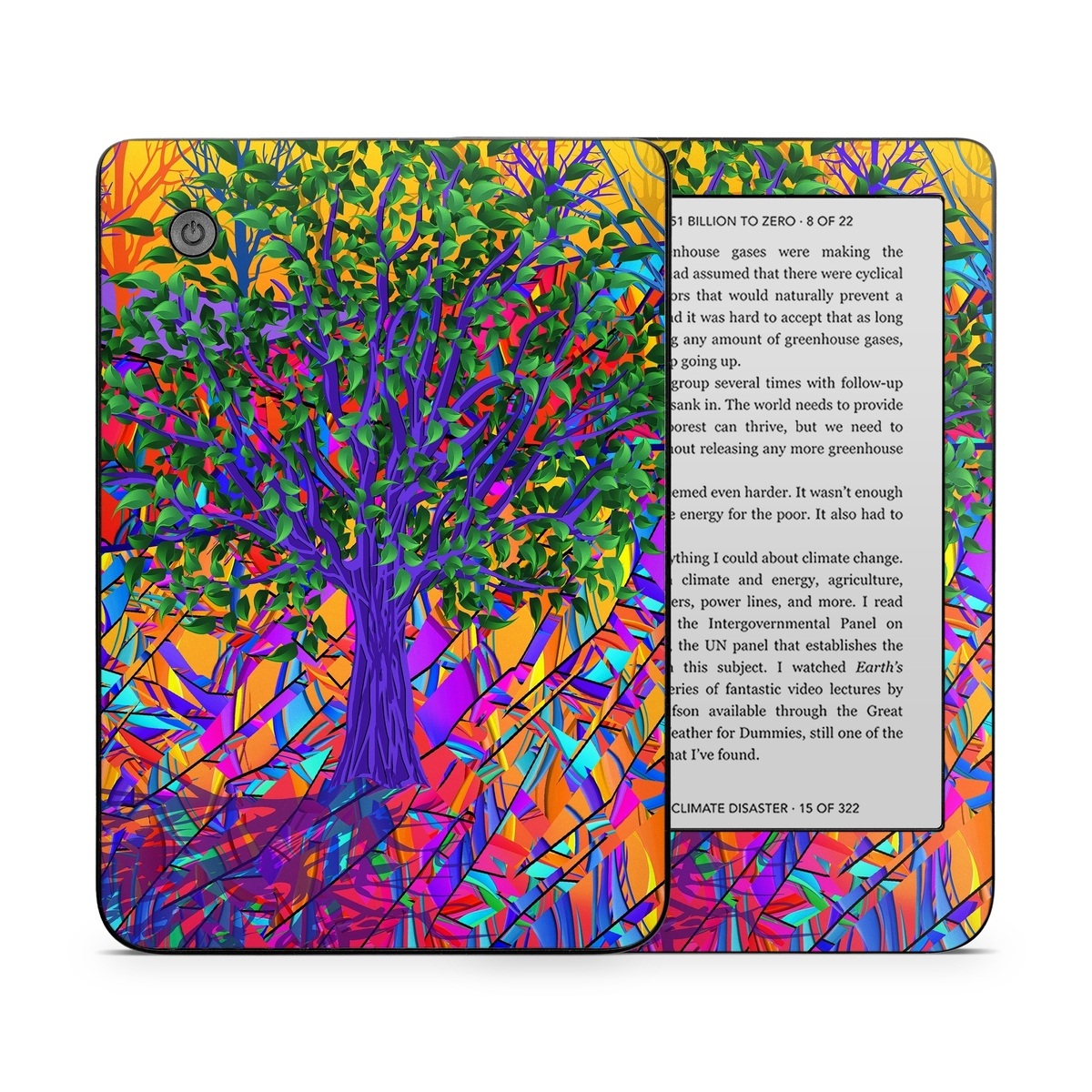 Kobo Clara 2E Skin design of Psychedelic art, Pattern, Visual arts, Art, Plant, Acrylic paint, Modern art, with green, purple, orange, blue, purple, yellow, red colors