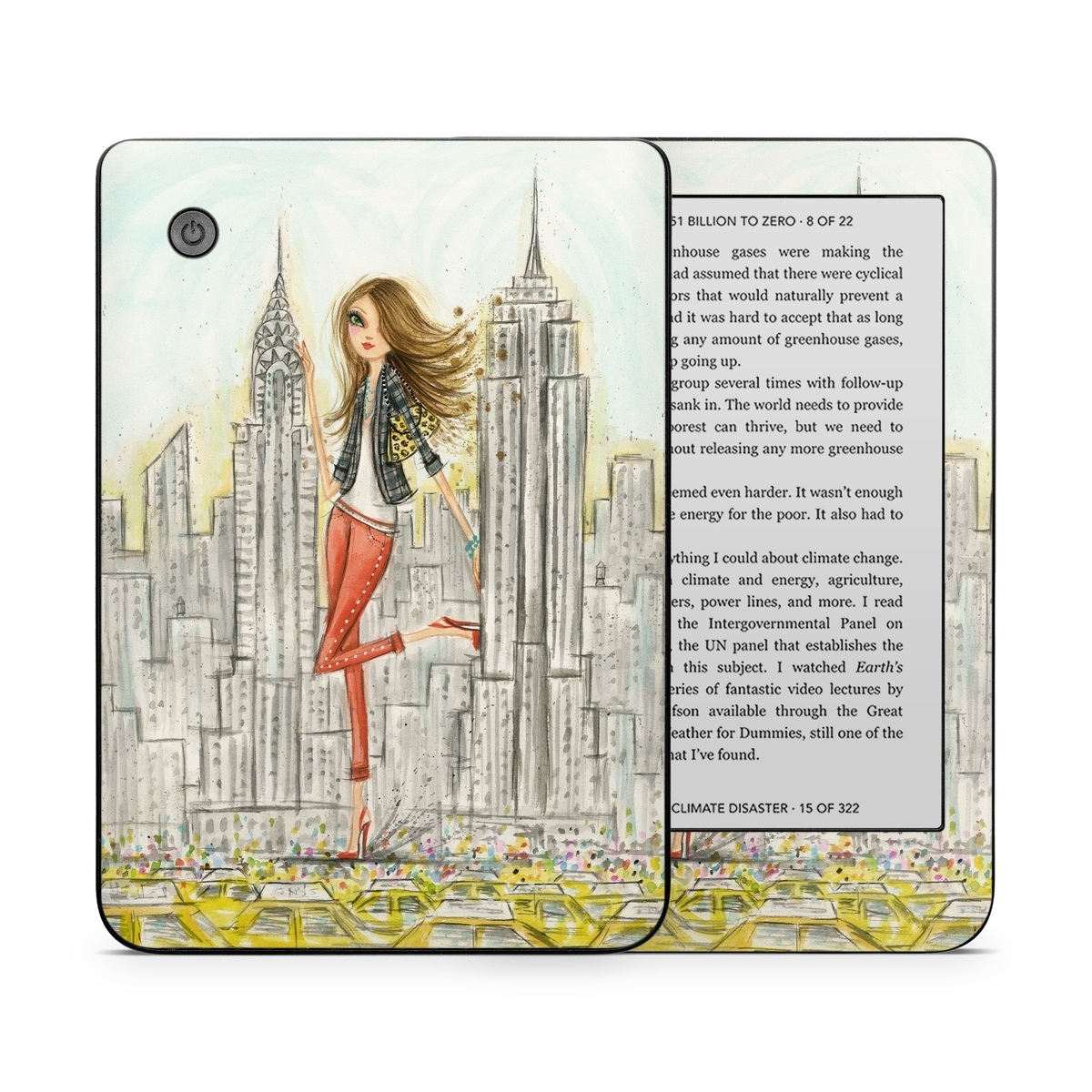 Kobo Clara 2E Skin design of Human settlement, Fashion illustration, Illustration, City, Art, Architecture, Drawing, Fictional character, with gray, green, black, red colors