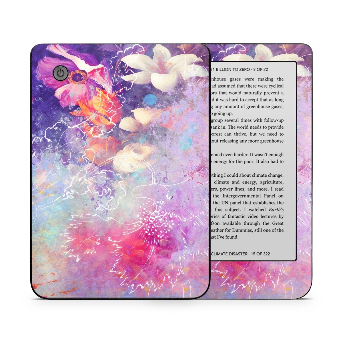 Kobo Clara 2E Skin design of Purple, Violet, Pink, Graphic design, Illustration, Sky, Art, Design, Watercolor paint, Graphics, with purple, white, red, orange, blue colors
