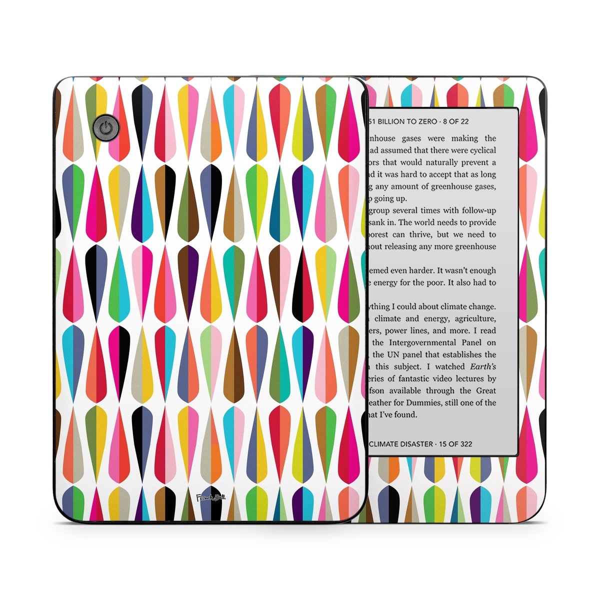 Kobo Clara 2E Skin design of Colorfulness, Font, Pink, Magenta, Material property, Art, Symmetry, Circle, Pattern, Tints and shades, with white, blue, pink, purple, orange, red, yellow, green, purple colors