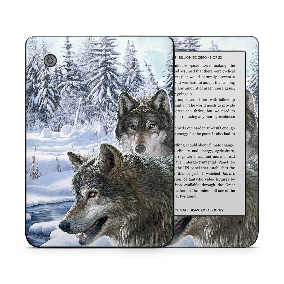 Kobo Clara 2E Skin design of Mammal, Vertebrate, Wolf, Canidae, canis lupus tundrarum, Canis, Wildlife, Carnivore, Wolfdog, Dog, with gray, black, blue, purple colors