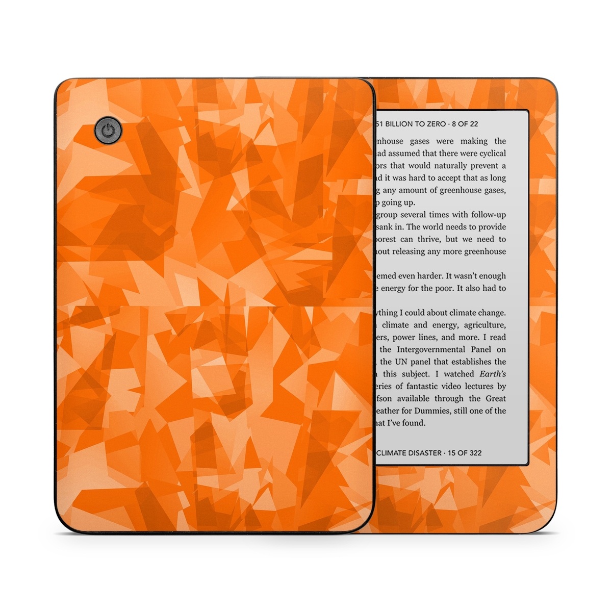 Kobo Clara 2E Skin design of Orange, Pattern, Peach, Line, Design, Triangle, with orange colors