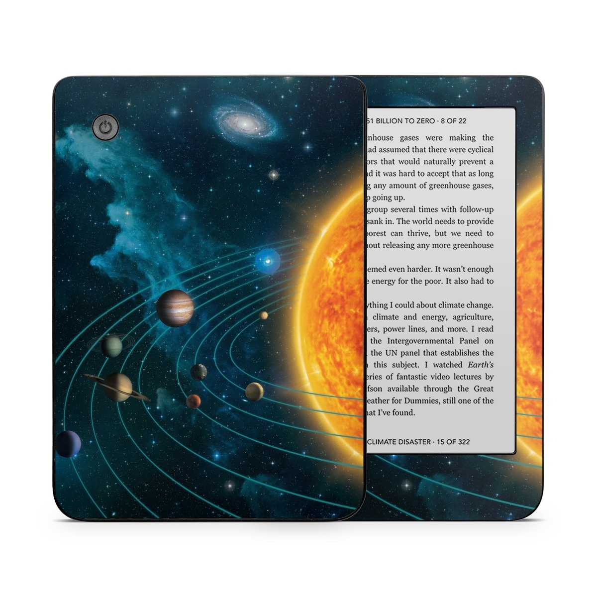 Kobo Clara 2E Skin design of Astronomical object, Universe, Outer space, Galaxy, Astronomy, Atmosphere, Space, Planet, Science, Sky, with red, yellow, black, blue, brown, white colors