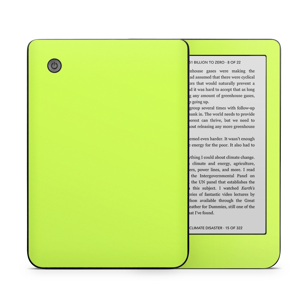 Kobo Clara 2E Skin design of Green, Yellow, Text, Leaf, Font, Grass, with green colors