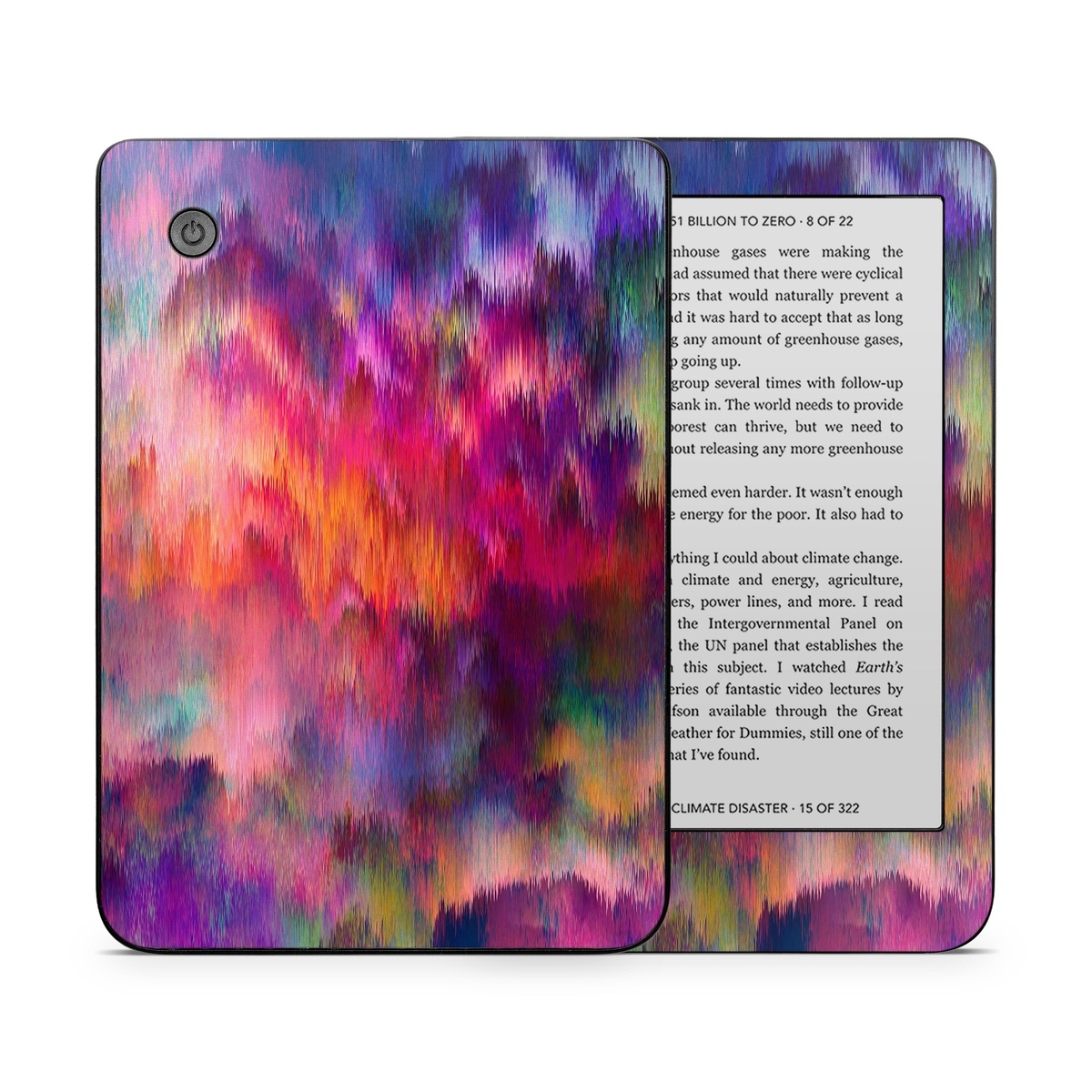 Kobo Clara 2E Skin design of Sky, Purple, Pink, Blue, Violet, Painting, Watercolor paint, Lavender, Cloud, Art, with red, blue, purple, orange, green colors
