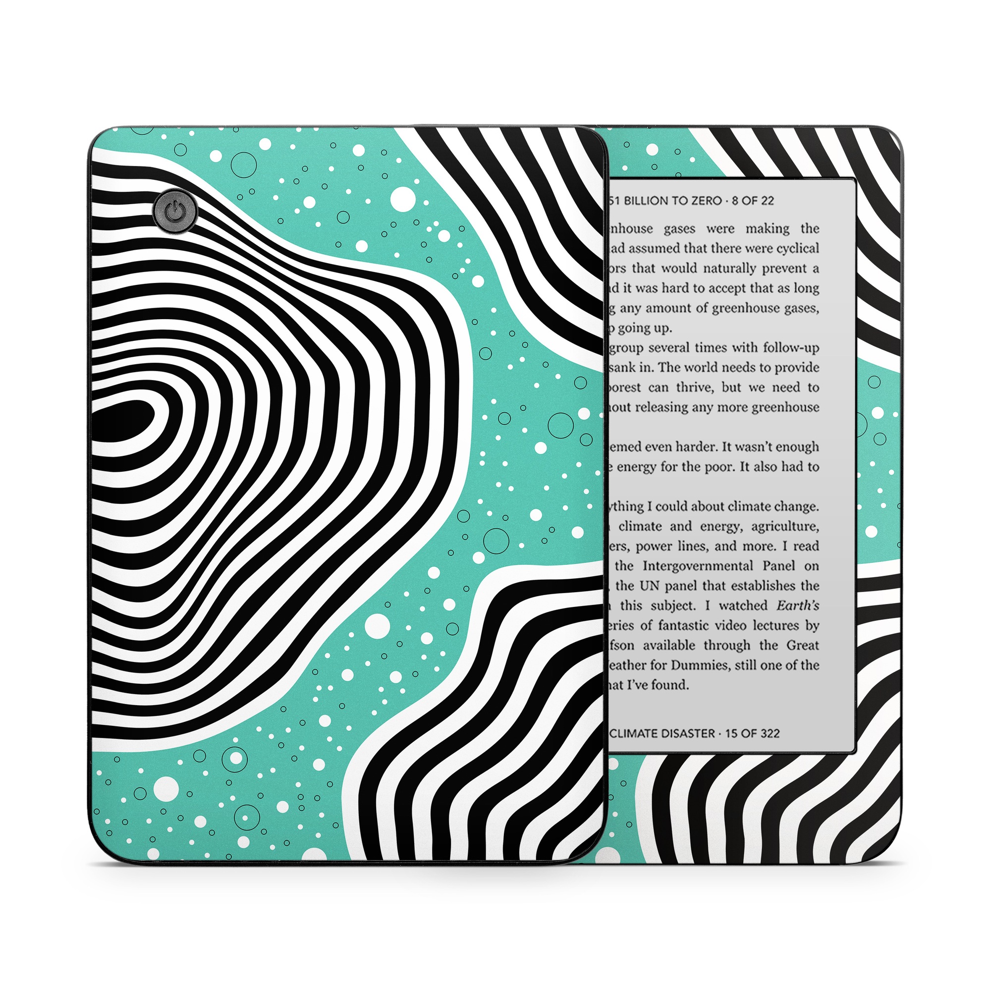 Kobo Clara 2E Skin design of White, Rectangle, Art, Line, Aqua, Pattern, Electric blue, Visual arts, Font, Graphics, with white, black, blue, green colors