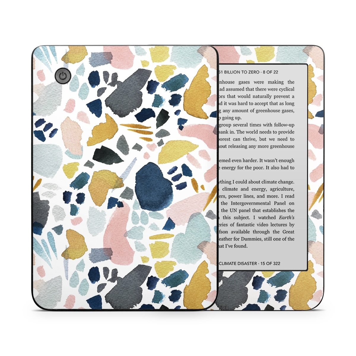 Kobo Clara 2E Skin design of Pattern, Aqua, Teal, Design, Textile, with white, blue, yellow, orange, pink, black colors