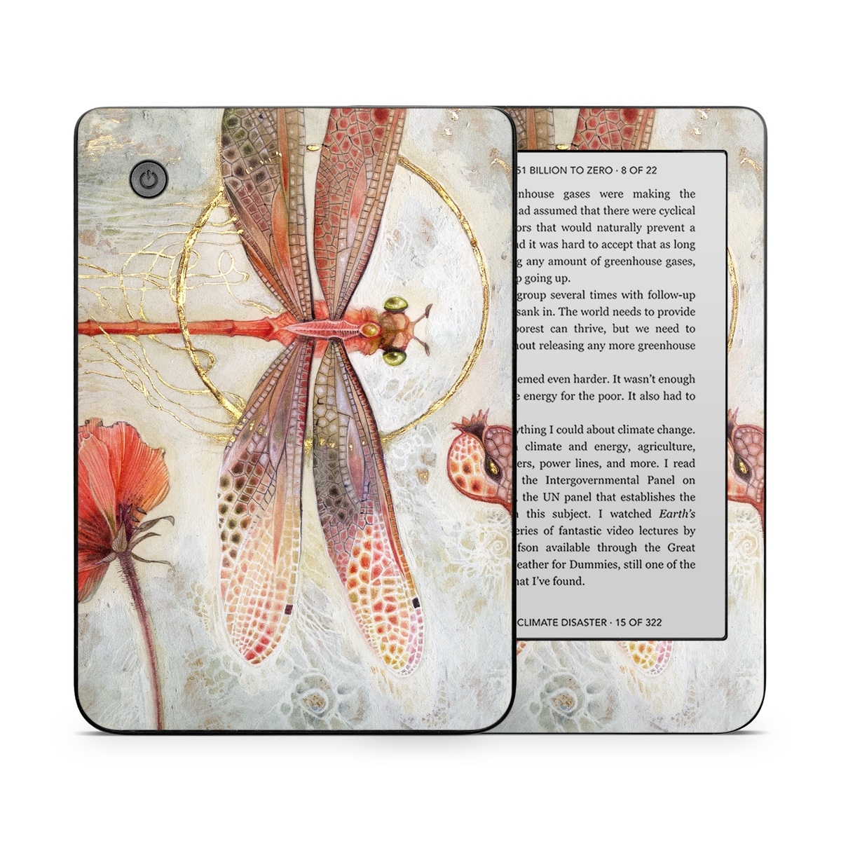 Kobo Clara 2E Skin design of Watercolor paint, Botany, Flower, Illustration, Floral design, Painting, Plant, Coquelicot, Art, Still life photography, with red, yellow, gray colors