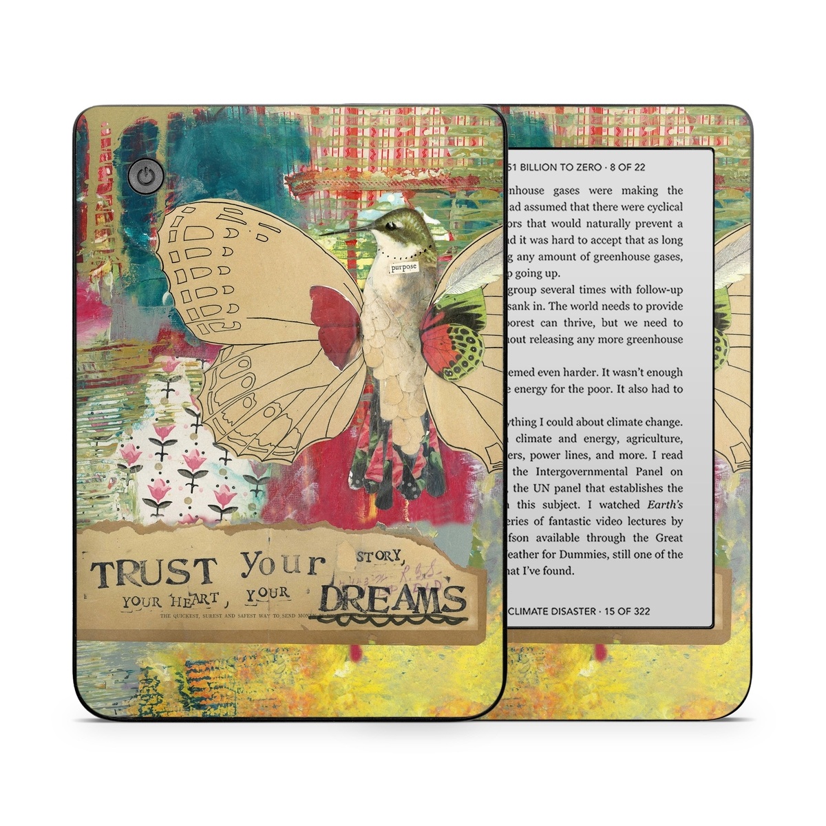 Kobo Clara 2E Skin design of Butterfly, Insect, Moths and butterflies, Pink, Pollinator, Illustration, Wing, Moth, Art, Invertebrate, with yellow, green, brown, red, blue, pink colors