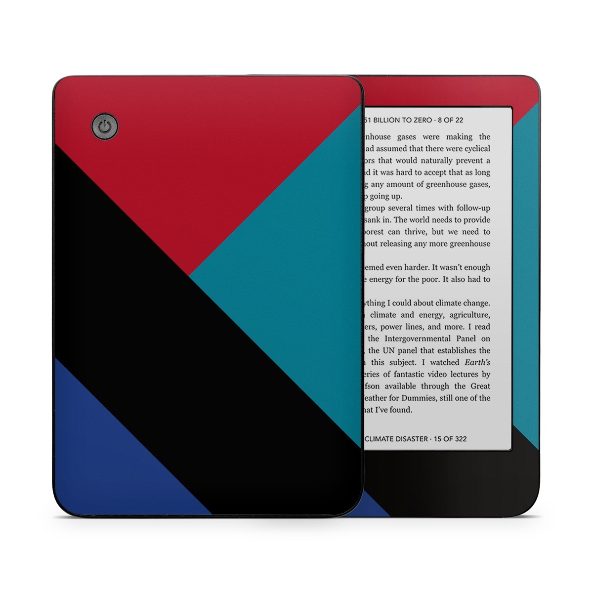 Kobo Clara 2E Skin design of Blue, Green, Turquoise, Azure, Teal, Electric blue, Line, Pattern, Design, Graphic design, with black, blue, red colors