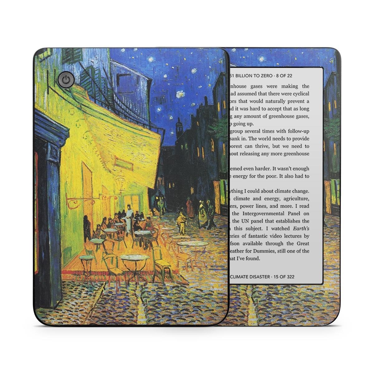 Kobo Clara 2E Skin design of Painting, Art, Yellow, Watercolor paint, Illustration, Modern art, Visual arts, Street, Infrastructure, Tree, with green, black, blue, gray, red colors