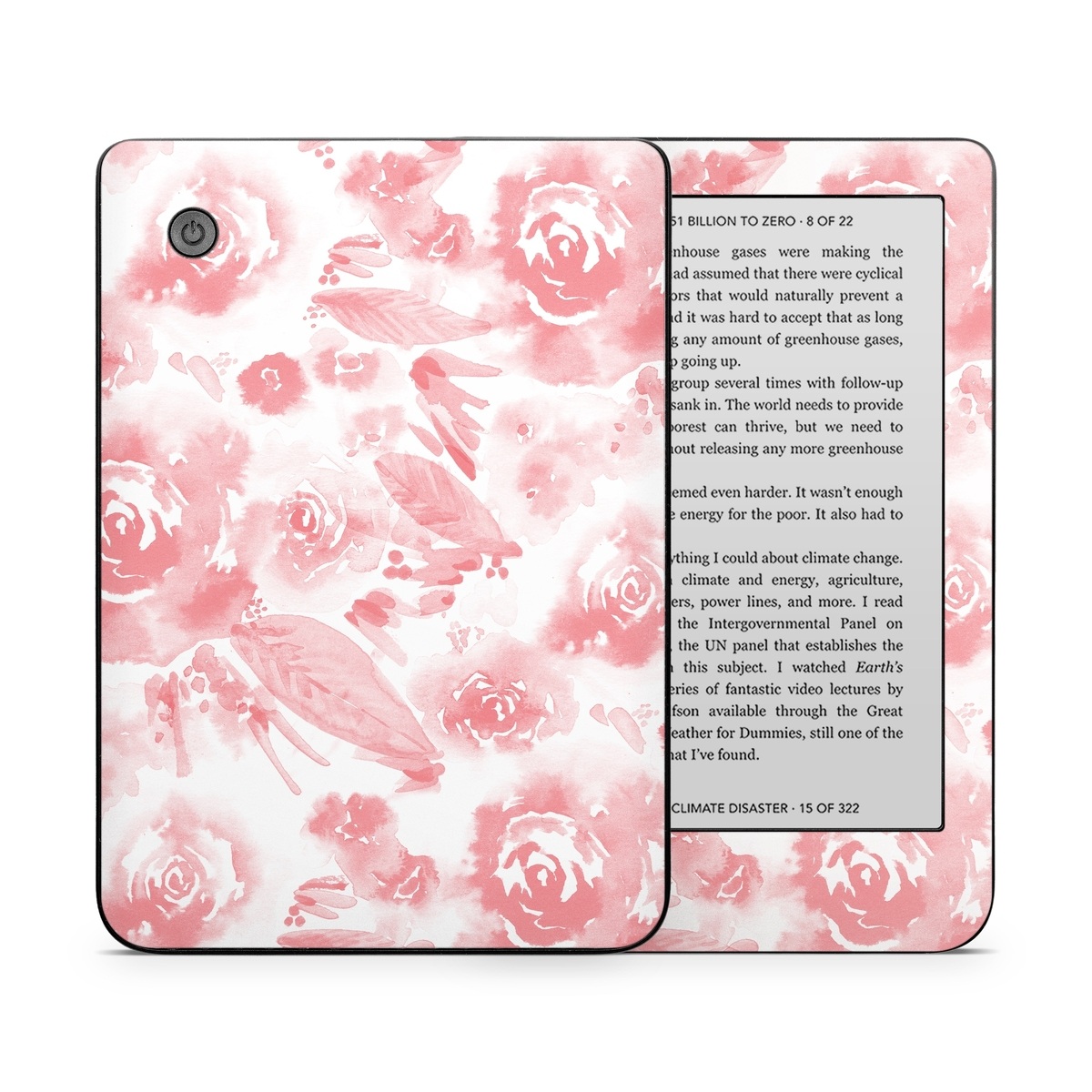 Kobo Clara 2E Skin design of Pink, Pattern, Rose, Design, Floral design, Rose family, Garden roses, Petal, Flower, Textile, with white, red, pink colors