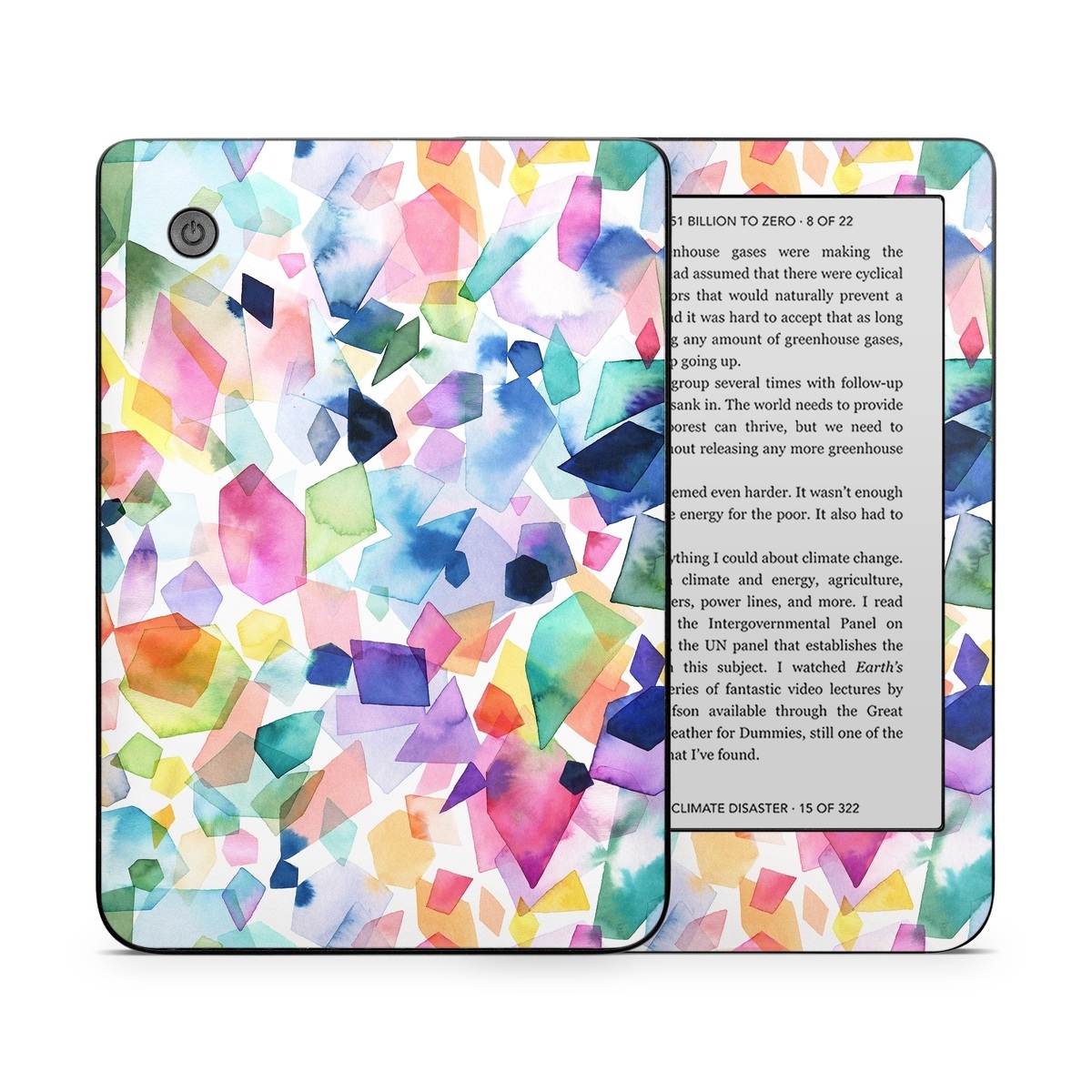 Kobo Clara 2E Skin design of Colorfulness, Azure, Triangle, Art, Font, Line, Aqua, Material property, Creative arts, Symmetry, with white, blue, green, red, pink, orange, yellow, purple colors