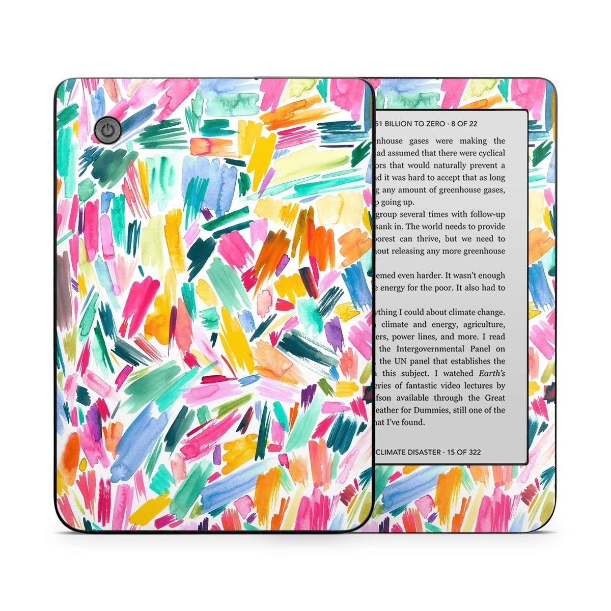 Kobo Clara 2E Skin design of Colorfulness, Art, Triangle, Pattern, Painting, Symmetry, Creative arts, Paint, Electric blue, Art paint, with white, pink, blue, yellow, orange, red, green, gray colors