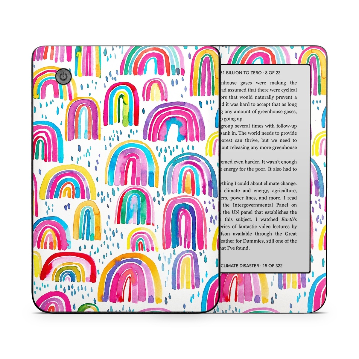 Kobo Clara 2E Skin design of Line, Pattern, Design, with white, orange, yellow, blue, pink, red, green colors