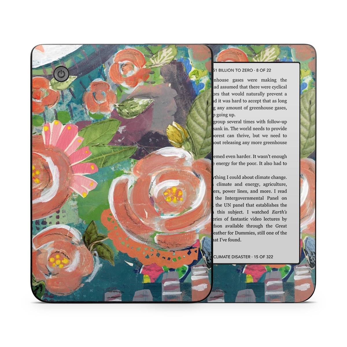 Kobo Clara 2E Skin design of Painting, Watercolor paint, Still life, Child art, Art, Illustration, Acrylic paint, Flower, Visual arts, Textile, with green, pink, red, yellow, blue, white, black, gray colors