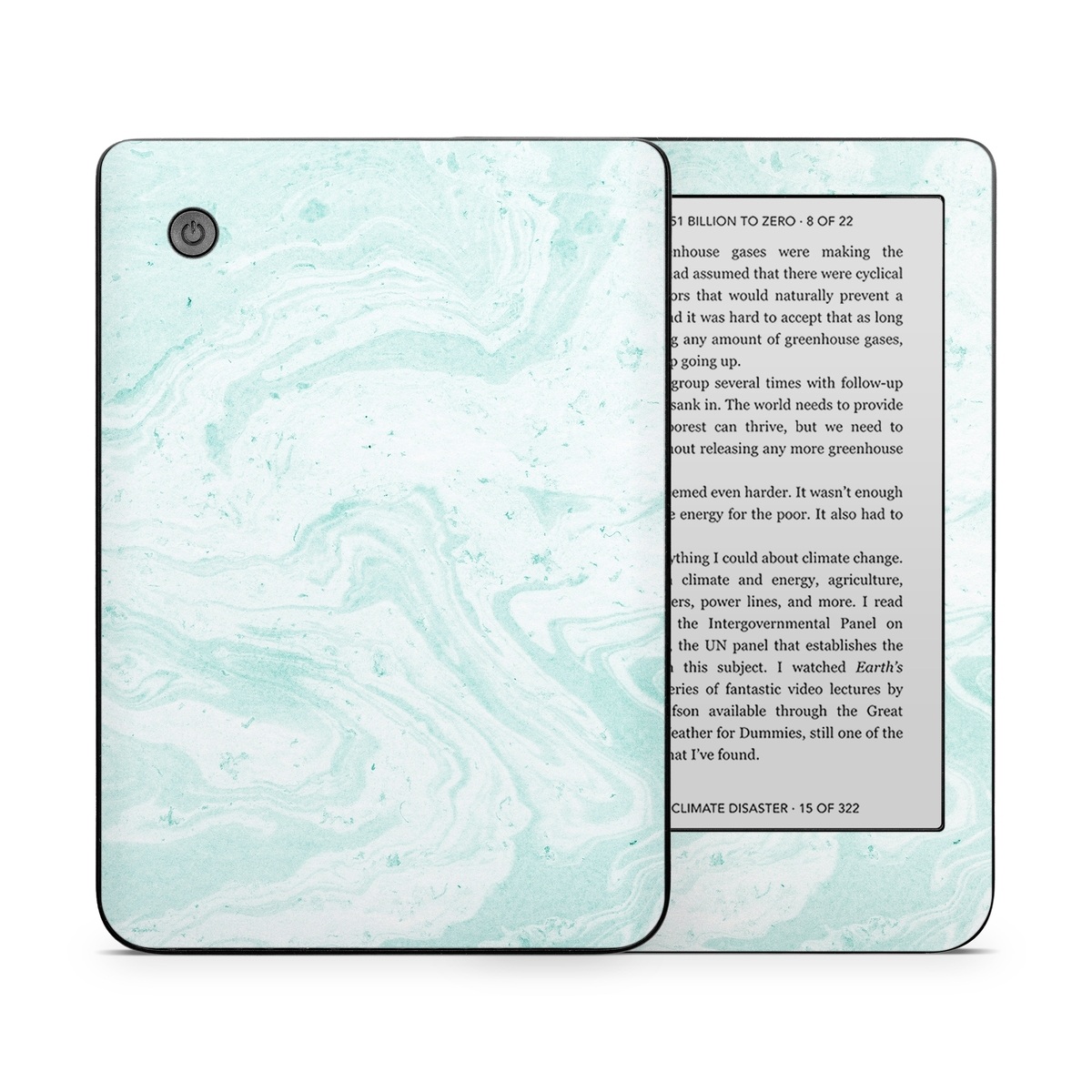 Kobo Clara 2E Skin design of White, Aqua, Pattern, with green, blue colors