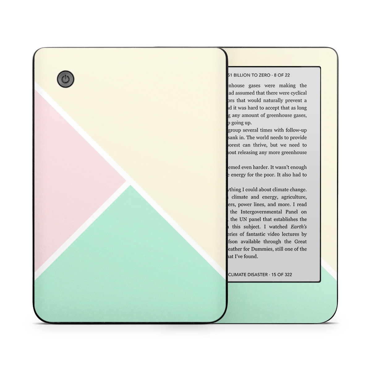 Kobo Clara 2E Skin design of Green, Aqua, Turquoise, Blue, Pink, Yellow, Line, Teal, Pattern, Design, with yellow, pink, green colors
