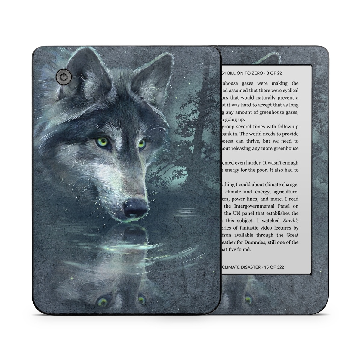 Kobo Clara 2E Skin design of Wolf, Canidae, Wildlife, Red wolf, Canis, canis lupus tundrarum, Snout, Saarloos wolfdog, Wolfdog, Carnivore, with black, gray, blue colors