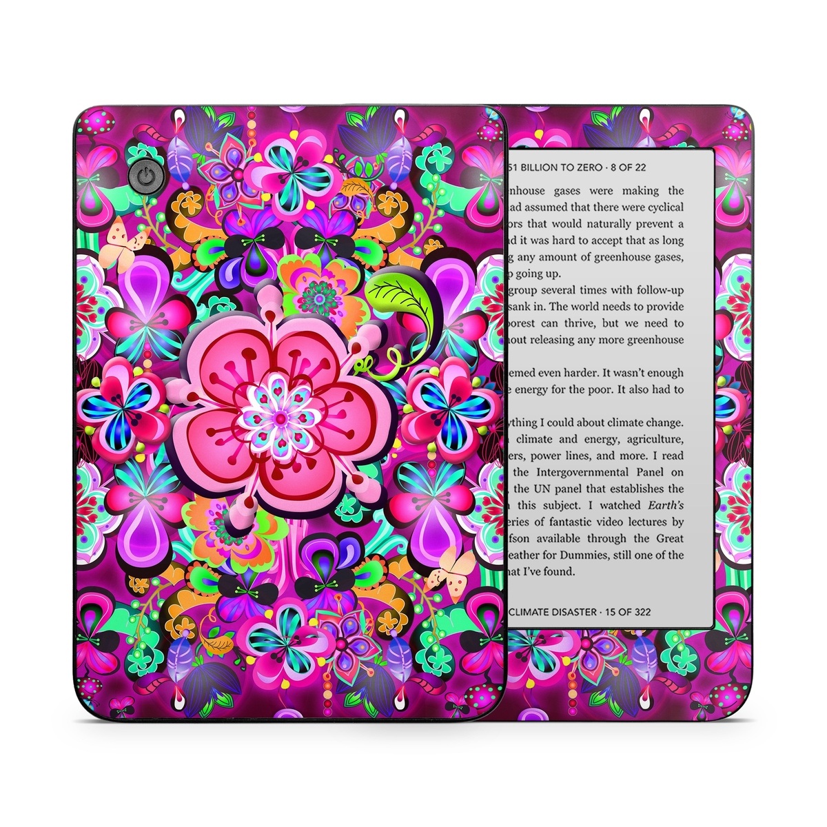 Kobo Clara 2E Skin design of Pattern, Pink, Design, Textile, Magenta, Art, Visual arts, Paisley, with purple, black, red, gray, blue colors