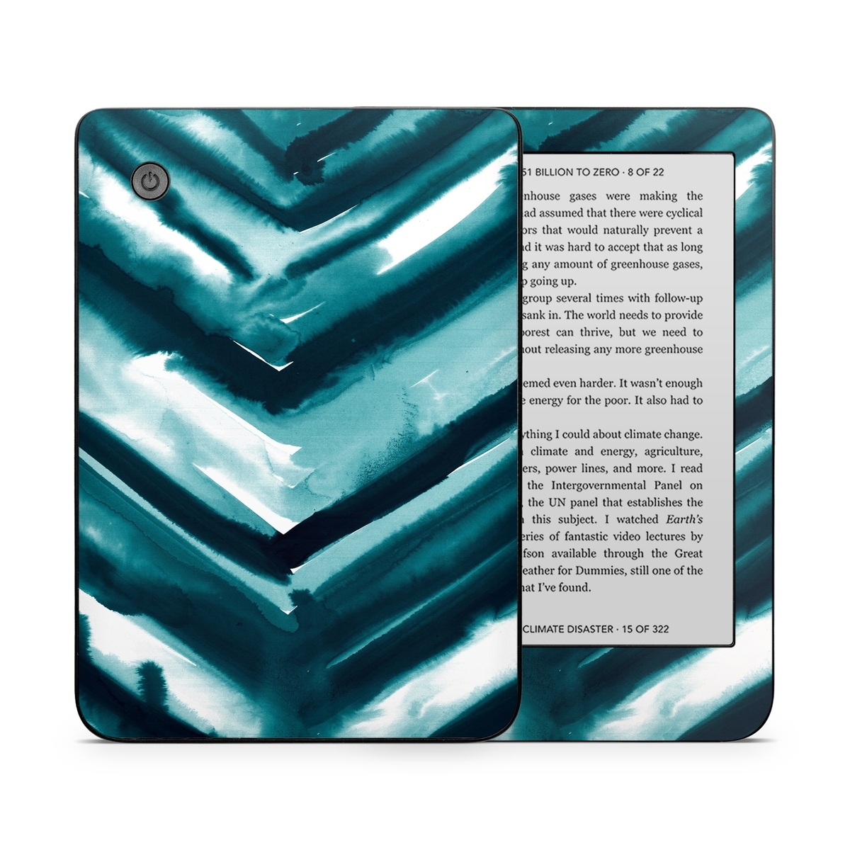 Kobo Clara 2E Skin design of Blue, Green, Turquoise, Aqua, Teal, Photography, Pattern, with blue, white, black colors