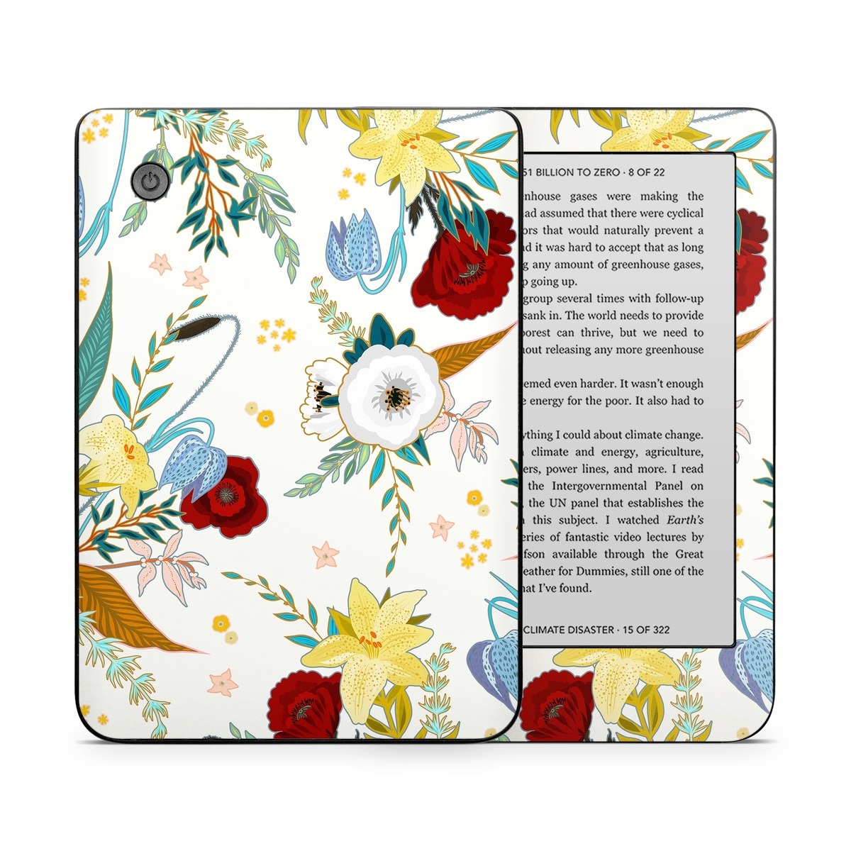 Kobo Clara 2E Skin design of Floral design, Pattern, Wrapping paper, Botany, Design, Flower, Wallpaper, Plant, Clip art, Pedicel, with white, blue, red, yellow, pink, orange colors
