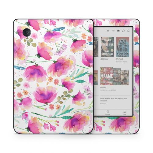 Abstract Pink Poppies Kobo Clara Colour Skin