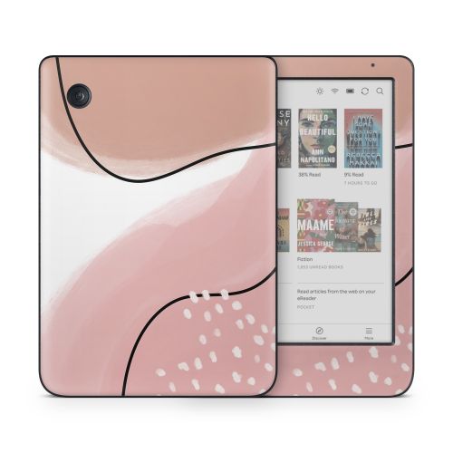 Abstract Pink and Brown Kobo Clara Colour Skin