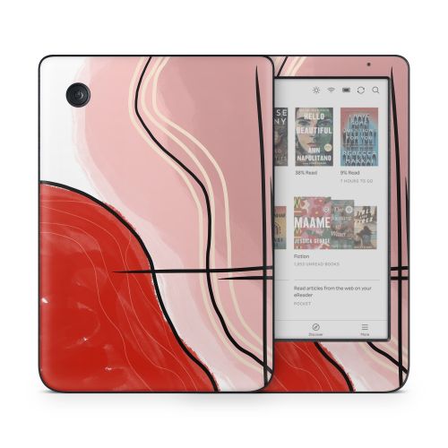 Abstract Red Kobo Clara Colour Skin