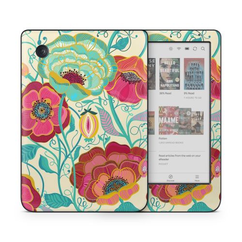 Golden Flowers Kobo Clara Colour Skin