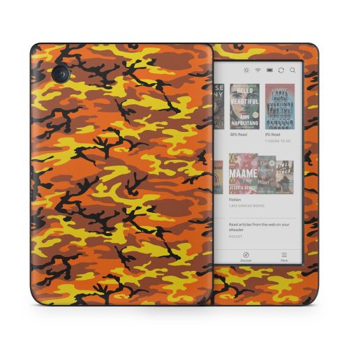 Orange Camo Kobo Clara Colour Skin