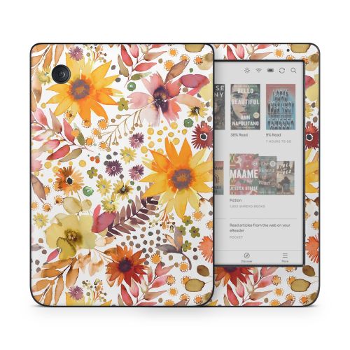 Summer Watercolor Sunflowers Kobo Clara Colour Skin