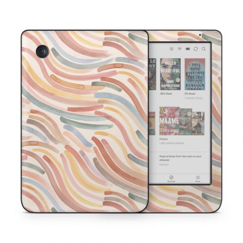 Terracotta Brushstroke Waves Kobo Clara Colour Skin
