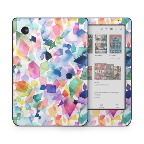 Watercolor Crystals and Gems Kobo Clara Colour Skin
