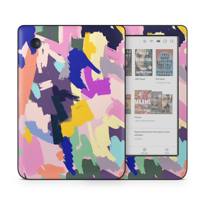Kobo Clara Colour Skin design of Blue, Orange, Pink, Paint, Art Paint, Creative arts, Graphics, Modern art, with yellow, green, orange, blue, purple, black colors