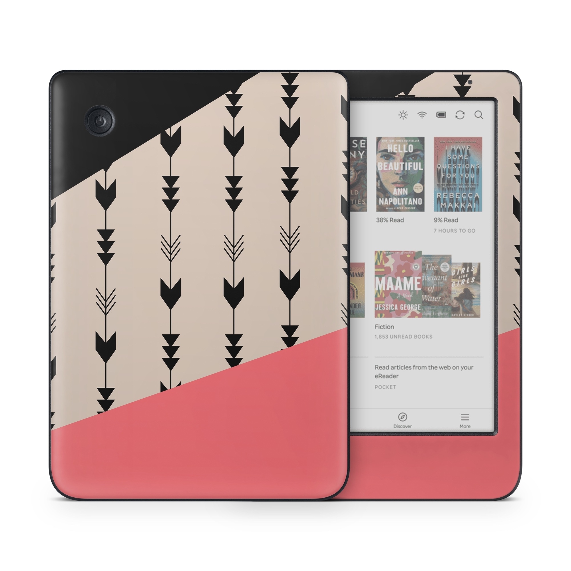 Kobo Clara Colour Skin design of Line, Pattern, Design, Font, Illustration, with black, gray, pink colors