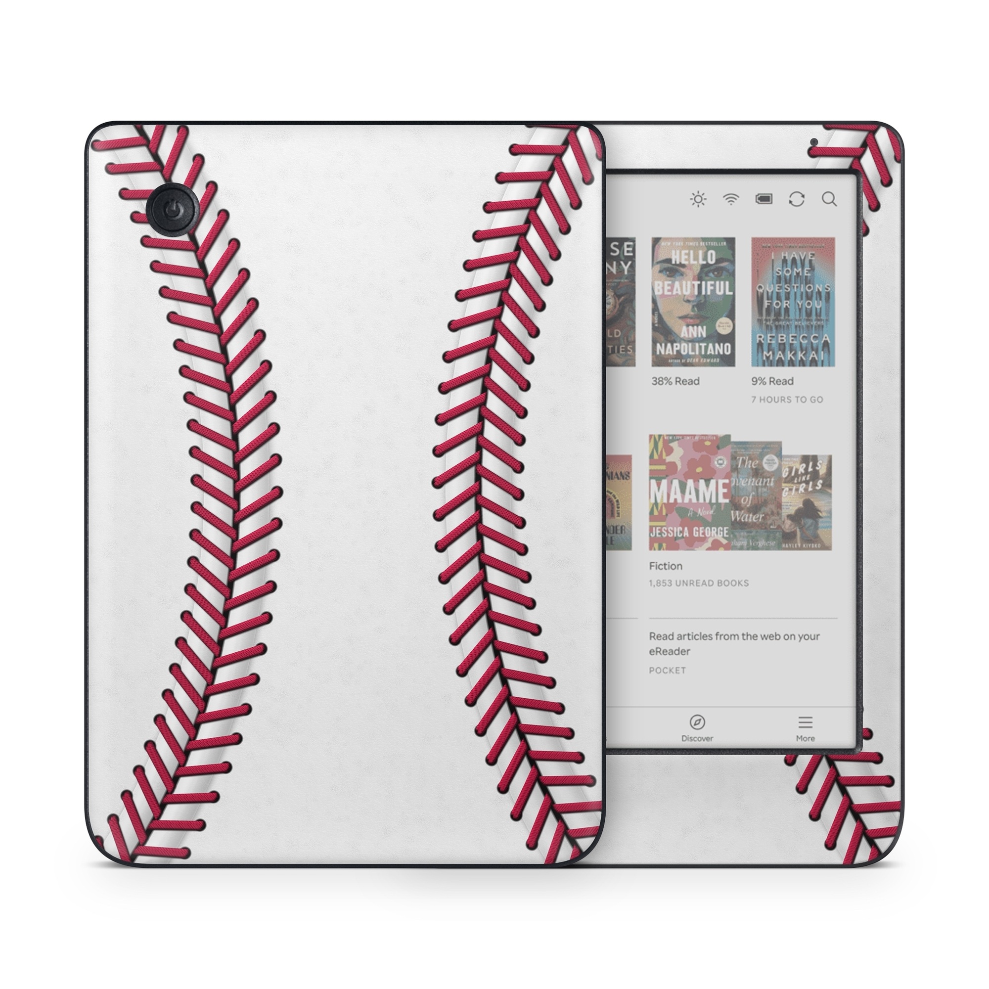 Kobo Clara Colour Skin design of Red, Line, Pink, Parallel, Paper, with white, red colors
